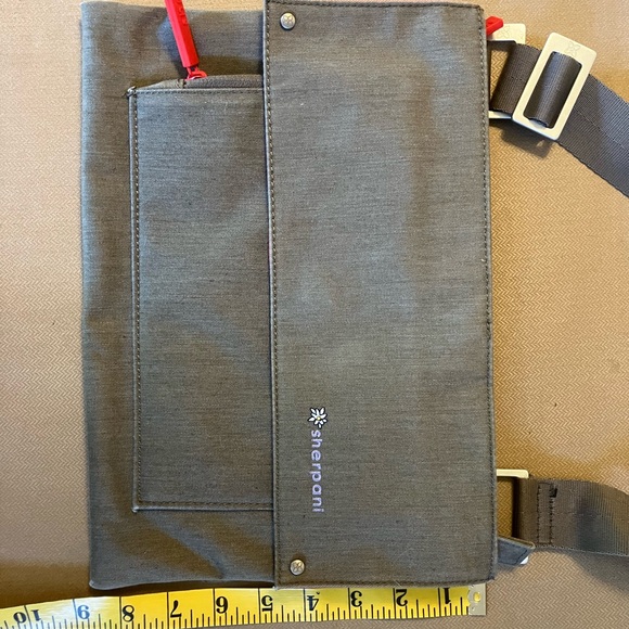 Sherpani Crossbody Olive with Orange Accents Multi Pockets Cloth - Picture 6 of 15